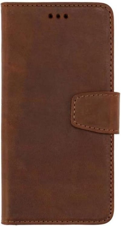 HB Hoesje Geschikt voor Apple iPhone 11 Pro Bruin - Handgemaakt Luxe Book Case - Portemonnee Hoes met Kaartvakken
