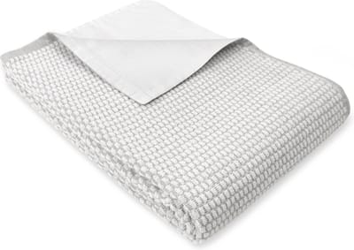 Mingle Moose-deken- badstof -ledikant met laken in 1- wafel -105x155- grijs- Flex.