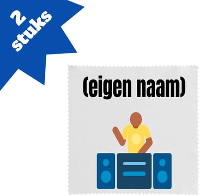Akyol - dj met eigen naam brillendoekjes - Dj - muziek liefhebbers - disc jockey - vinyl - verjaardag - cadeau - kado - 17,8 bij 17,8 cm - 2 stuks