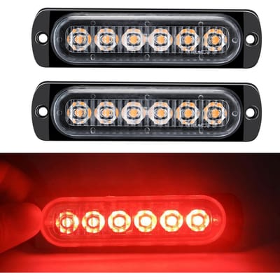 2 stuks 12-24V LED stroboscoopwaarschuwingslichten waarschuwingsnoodknipperlichten waarschuwingslichtbalk voor auto