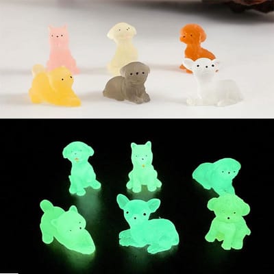 10 Stuks Lichtgevend Schattige Puppy Hars Bureau Decoraties Sieraden Diy Handgemaakte Haarpin Sleutelhanger Accessoires Speelgoed white
