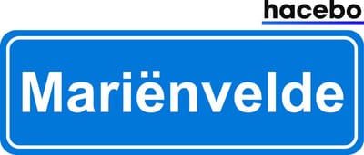 Hacebo - Plaatsnaam Sticker - 29x10 CM - Mariënvelde sticker - Verkeersborden sticker - grappige cadeaus - Mariënvelde