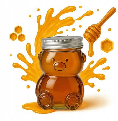 Merkloos - Glazen Beerpot - 80ml - Decoratieve Deksel - Voor Honing en Jam