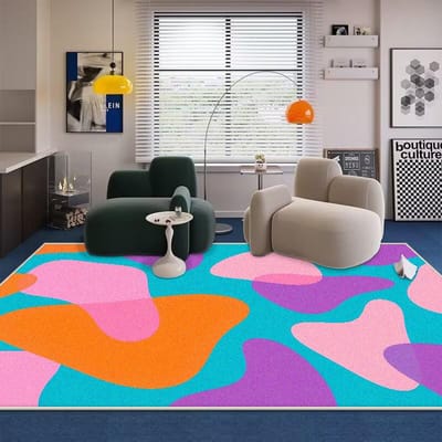 Nordic Abstract KARPET Flanel VOOR WOONKAMER Huisdecoratie Slaapkamerkleden Wasbaar Antislip Lounge Vloer Bedmatten Antislip 80*160cm