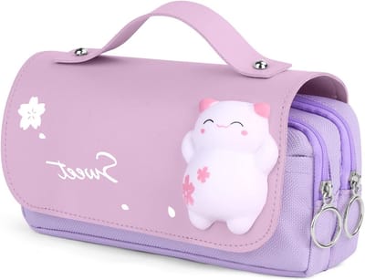 Pennenetui voor school met klep, schattige kittens design, ideaal voor meisjes, jongens en studenten