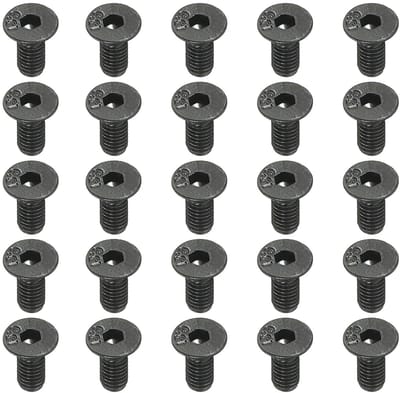 M3 x 8mm Hex Socket Platte Hoofdschroeven, 100 Stuks, Koolstofstaal, Verzonken Hoofd, Volledige Draad, Zwart Oxide, Kwaliteitsklasse 10.9, Schroeven voor Meubelmontage en Constructie