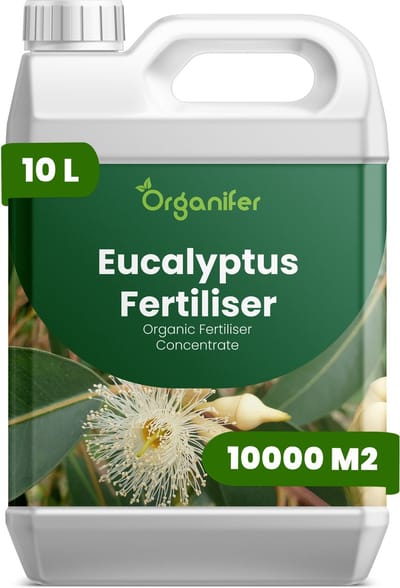 Vloeibare Meststof Voor Eucalyptus - 10 L Voor 10000 M2 - Npk 3-4-3 - Krachtige Groei - Sterke Wortels - Droogteresistentie - Scheutontwikkeling - Bladkleurintensiteit - Hittebestendig - Windbestendig - Aromatische Bladkwaliteit - Organifer