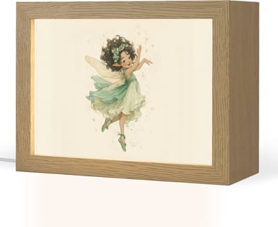 Nachtlampje 20x15 cm - Kinder lampje - Fee - Groen - Magie - Tafellamp kinderkamer - Slaapkamer lamp - Bedlamp kinderen - Kinderlampje stopcontact - Wandlamp babykamer - Nachtlampjes