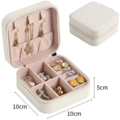 Sieradenorganizer Display Reissieradendoos Dozen Draagbare sieradendoos Lederen opbergruimte Joyeros Organizador De Joyas wit