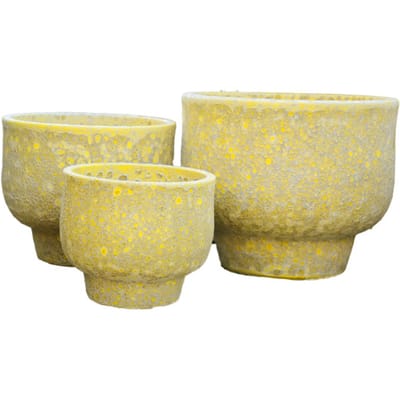 PTMD - Pot Sanish - Geel - 50x50x40cm - Set van 3