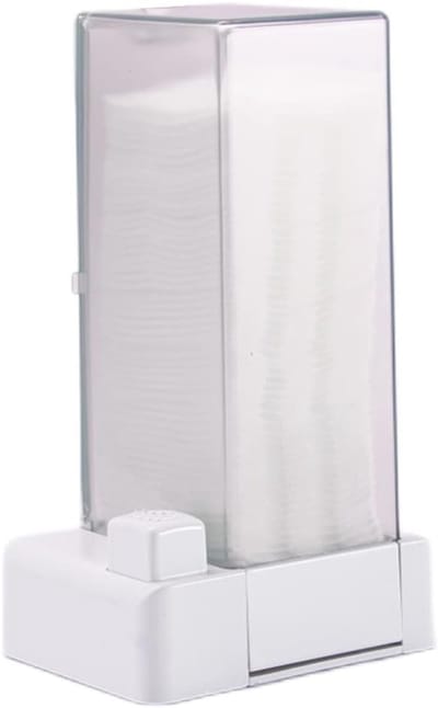 Katoenen Pads Dispenser - Cosmetica Organizer - Make-up Routine - Hygiënische Opslag - Tot 55 Stuks - Wit