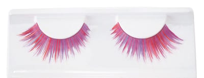 Wimpers uitlopend paars/roze
