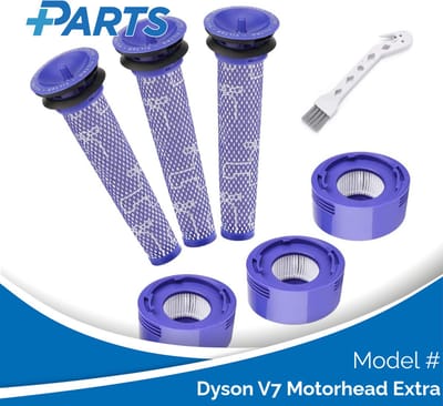 Dyson V7 Motorhead Extra Filters (7 Stuks, Plus.Parts® alternatief voor 965661-01 / 967478-01)
