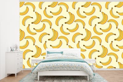 Behang - Fotobehang Fruit - Design - Banaan - Breedte 345 cm x hoogte 220 cm