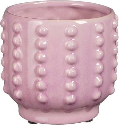 Mica Decorations Bloempot Boaz - gebobbeld - roze - 11 x 13 cm - plantenpot