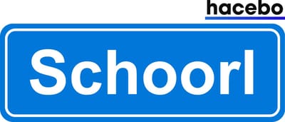 Hacebo - Plaatsnaam Sticker - 29x10 CM - Schoorl sticker - Verkeersborden sticker - grappige cadeaus - Schoorl