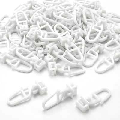 Set van 100 Plastic Gordijnhaken voor Groefbreedte 5.8-7mm - Ideaal voor Caravans, RV's en Huishoudelijk Gebruik (Wit)