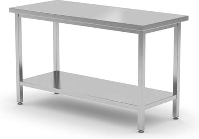 HENDI Robuuste werktafel met plank – 360˚ toegankelijk – verstelbare poten – 1000x700x850 mm