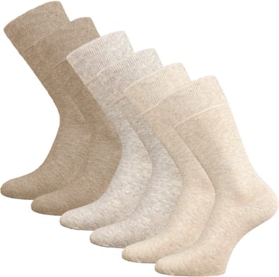 6 paar SQOTTON® Katoenen sokken - Naadloos - Heren & Dames - Beige-mix - Maat 35-38
