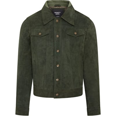 Heren Trucker Geit Su�de Westerse Leren Jeansjas - Yangon