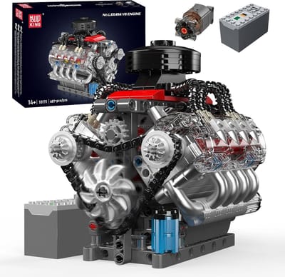 Mould King 10171 Icons Technic V8 formule 1 motor | F1 speed champions modelbouw | Creator classic bouwpakket compatibel met lego | Technische speelgoed ideas voor expert volwassenen & kinderen | Bouwdoos met 535 bouwstenen