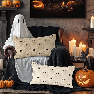 Cosensi- Spookkussensloop 3D - Kussenovertrek - Halloween - Decoratieve Kussenhoes - Pluche - 30 x 50 cm - Zachte Stof