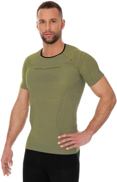 Brubeck 3D BIKE PRO Heren Fietsshirt Korte Mouwen - Thermoregulerend & Vochtafvoerend - Geel - L