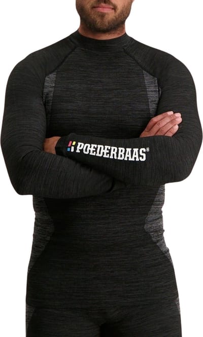 Poederbaas Thermoshirt Longsleeve Technical - Heren - Zwart - Maat XL