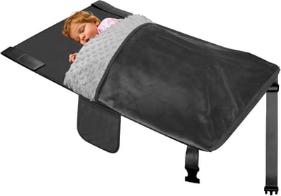 Peuter Vliegtuigbed - Reis Slaapplek - Comfortabel Reizen - Inclusief Deken - 80 x 45 cm - Zwart