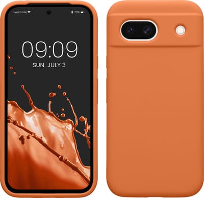 kwmobile telefoonhoesje geschikt voor Google Pixel 8a - Hoesje met siliconen coating - Smartphone case in warme abrikoos