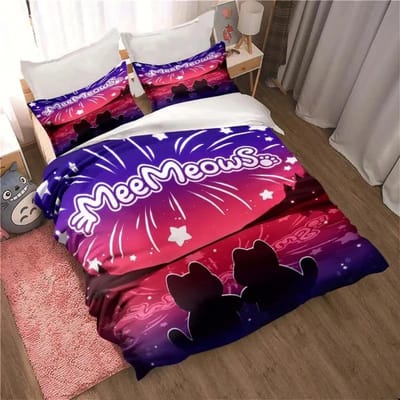 3D Print Beddengoed Collectie Dekbedovertrek Collectie Enkel Dubbel King Size Kawaii Cartoon Aphmau Slaapkamer voor Jongens Volwassenen Dekbedovertrek En Kussensloop EU Twin 135x200cm