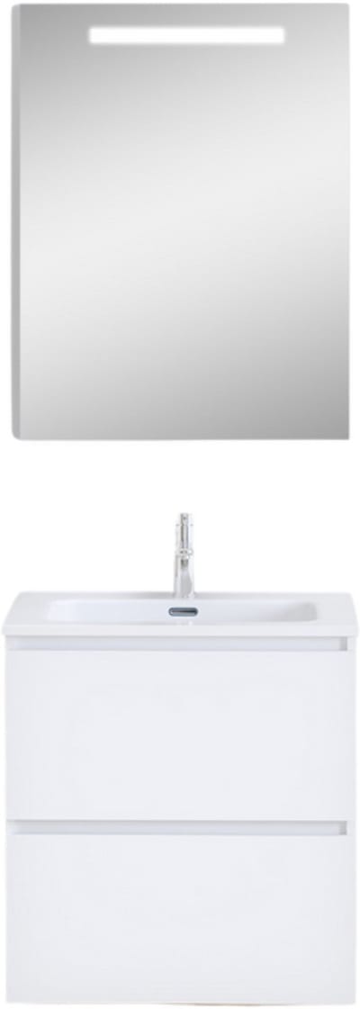 AquaVik Badmeubelset Selja 60x45x85cm Snö Mat Wit Compleet Met Led Spiegel