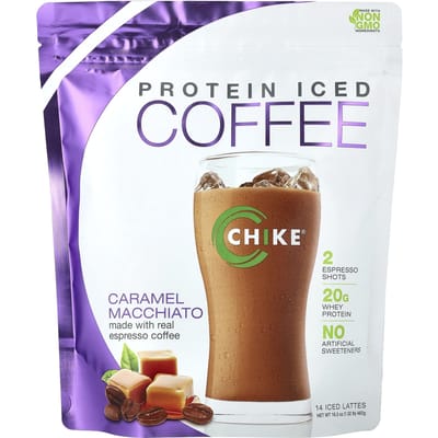 Chike Nutrition, Proteïne Iced Coffee, Caramel Macchiato, 16,3 oz (462 gr)