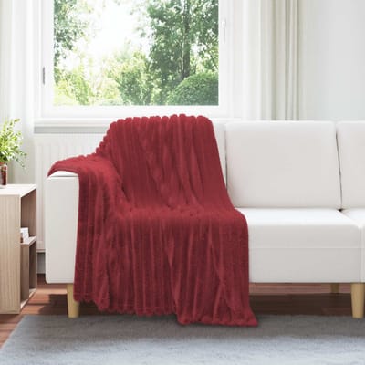 vidaXL - plaid - Bordeaux - Rood - 150 - x - 130 - cm - 0.51 - kg - Fleece