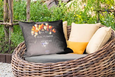 Buitenkussens - Quotes - Bloem - Tulp - Geel - 60x40 cm - Weerbestendig