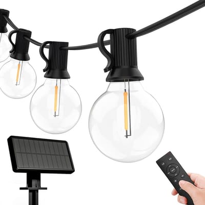 Iplux® Venice - Solar Lichtsnoer - 50 LED lampen - 15 meter - Afstandsbediening - Hoge kwaliteit - Draadloos - IP65 Waterproof - USB - Krachtig Zonnepaneel