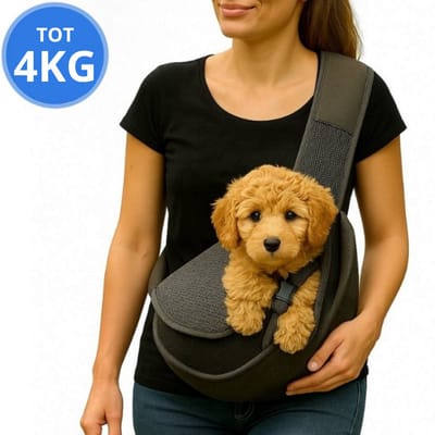 Vestifex® Honden Draagtas - Draagzak Hond - Hondentas - Draagtas Kat - Hondenrugzak - Grijs/Zwart - Maat S