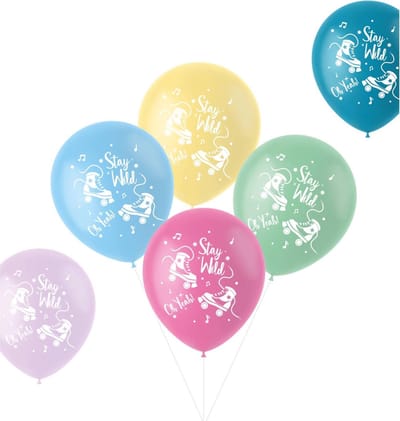 Folat - Ballonnen Pastel 'Stay Wild' Roller Skating Meerkleurig 33 cm - 6 stuks