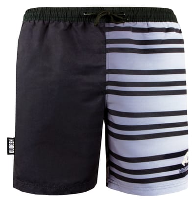 Zwemshort voor Heren met Patroonstrepen Wit Zwart