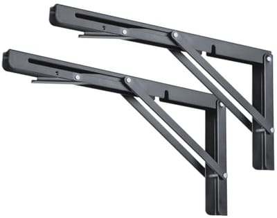16 Inch Opvouwbare Plankbeugels - Robuust Roestvrij Staal voor Wandmontage en Doe-Het-Zelf Projecten - Pak van 2