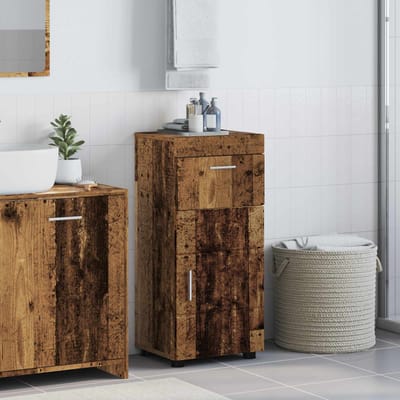 vidaXL - Badkamerkast - set - TULUM - Oudhout - 37 - x - 31,5 - x - 82 - cm - Bewerkt - hout