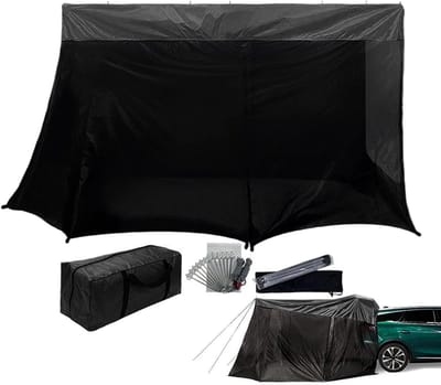 Autotent Achterklep - SUV Tent Luifel - Kamperen Buiten - UV-blokkerende Schaduw - 320x200x195cm - Legergroen
