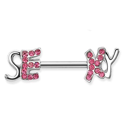 Tepelpiercing sexy 1.6x12 - roze - LMPiercings