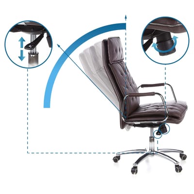 hjh office Villa 20 - Bureaustoel - Napaleer - Bruin