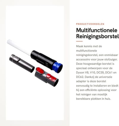 Dailygoods - Multifunctionele Reinigingsborstel - Accessoires voor Stofzuiger - Hoogwaardige Kwaliteit - Universele Adapter - Efficiënt en Duurzaam -...