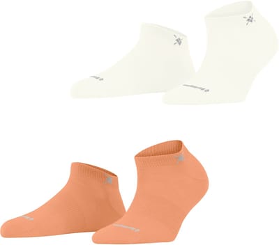 Burlington Everyday 2-Pack kort eenkleurig katoen multipack sneakersokken enkelsokken dames orange - maat 36-41