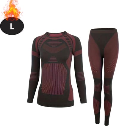 Bovista Thermokleding Dames - Thermobroek - Thermoset - Thermolegging - Winter - Thermoshirt - Bordeauxrood - L