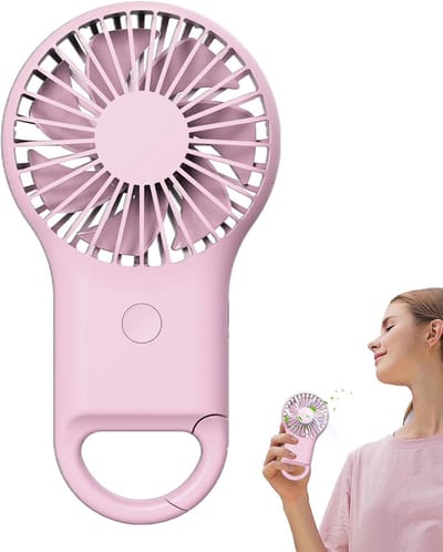 Ventilator - Stille Kleurrijke LED Zakventilator - Krachtige, Lange Accudu Tafelventilator Voor Strand, Reizen & Zomervakantie