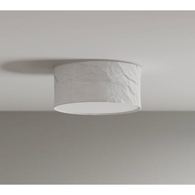 By Rydéns plafondlamp Vita, Ø 40 cm, wit, linnen