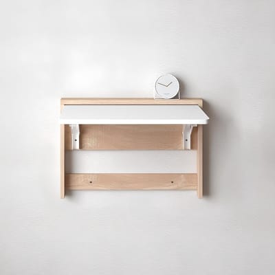 Zwevend Wandbureau - Opklaptafel Studie - Thuiswerken Kleine Ruimte - Ruimtebesparend Ontwerp - 62cm Dik Opgevouwen - Hout Wit